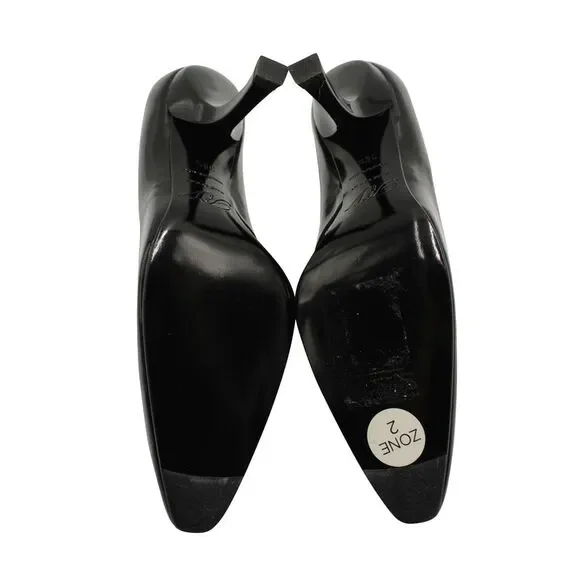 Roger Vivier Curved Heel Pumps in Black Patent Leather